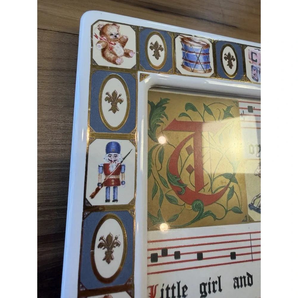 Vintage 1986 Terragraphics Nursery Rhyme Picture Frame Toyland Teddy Bear 6x7